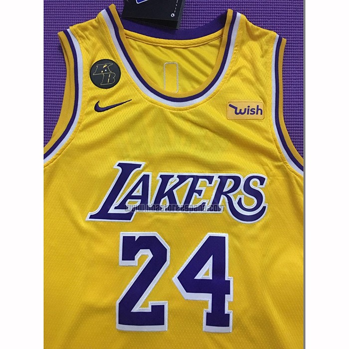 Camiseta Los Angeles Lakers Kobe Bryant NO 24 Icon 2018-19 Amarillo